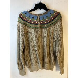 Susan Bristol sweaters 1988 Vintage Brown Flowers size 38 Medium Hong Kong